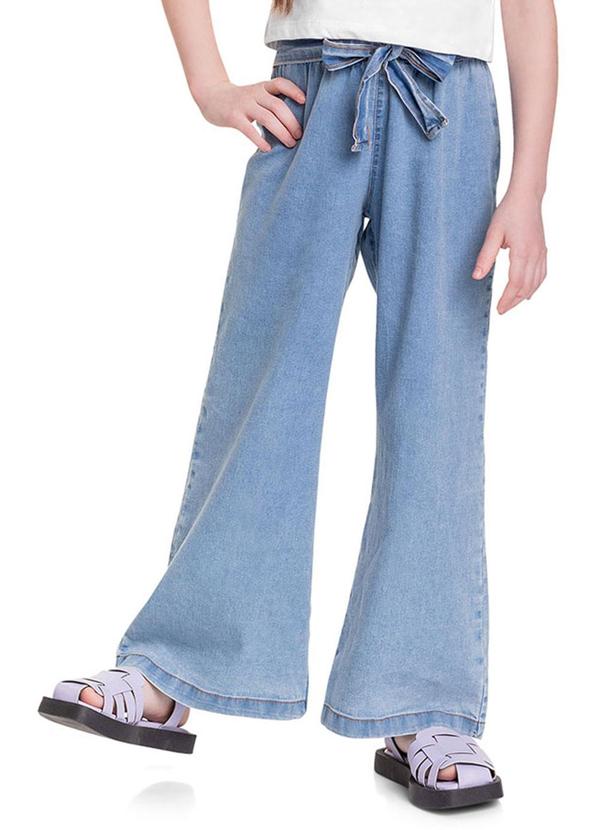 Quimby - Calça Infantil Wide Leg Jeans Azul