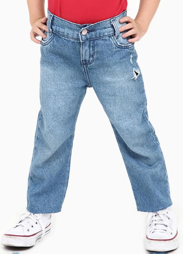 Sun Place - Calça Jeans Bebê Menina Reta Azul