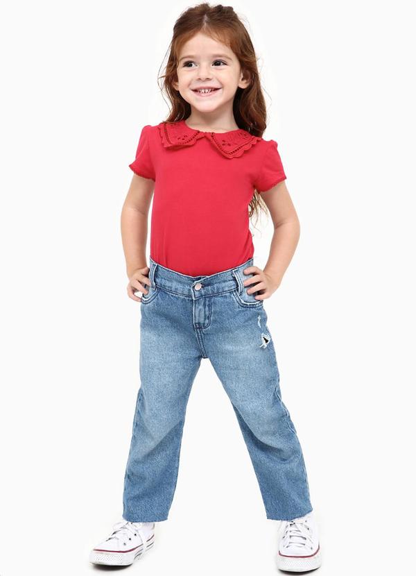 Sun Place - Calça Jeans Bebê Menina Reta Azul 3