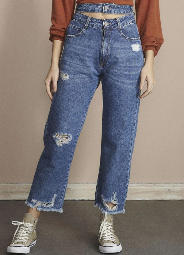 Sale calça jeans cós duplo Free Shipping