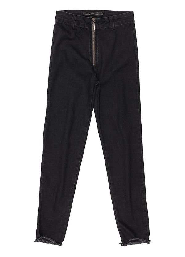 Authoria - Calça Jeans com Zíper Frente Preto 1