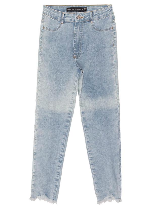 Authoria - Calça Jeans Feminino Claro Barra Desfiada Azul