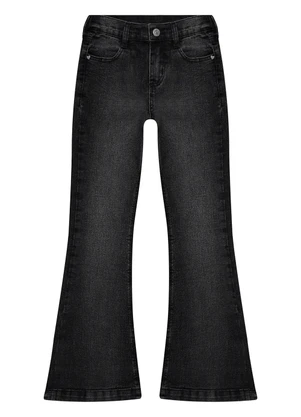 Alakazoo - Calça Jeans Flare Infantil com Bolsos Preto - ALAKAZOO