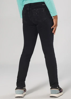 Outlet - Calça Jeans Infantil Menina Cigarrete Azul - OUTLET