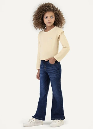 Colorittá - Calça Jeans Infantil Menina Flare Azul - COLORITTÁ