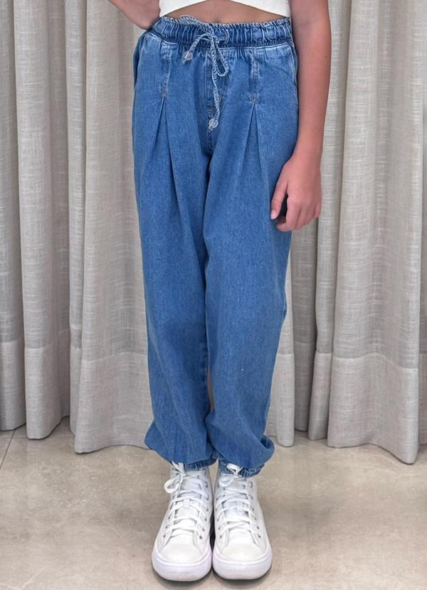 Sun Place - Calça Jeans Infantil Menina Jogger Azul