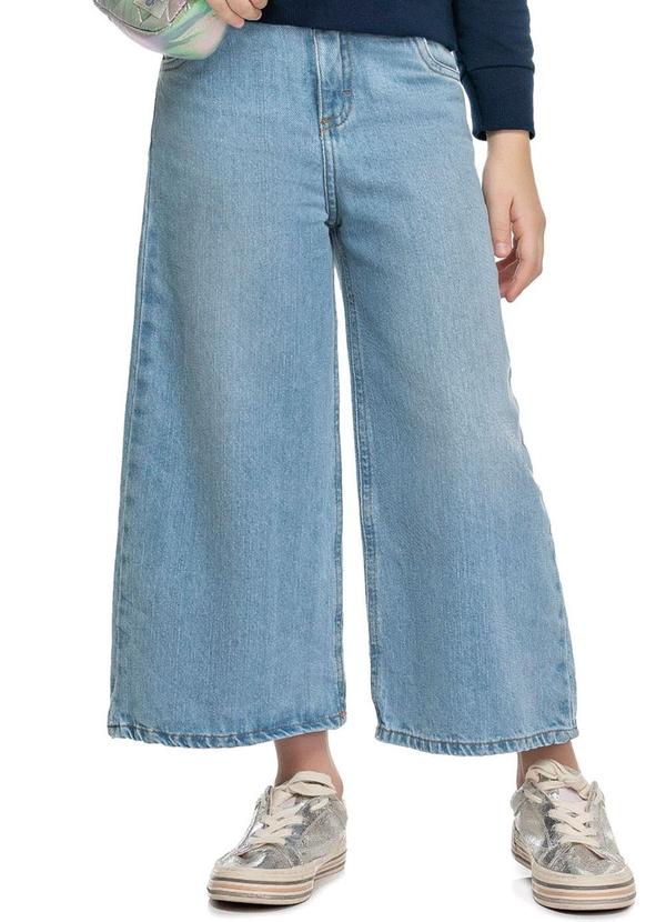 Trick Nick - Calça Jeans Infantil Wide Leg Azul