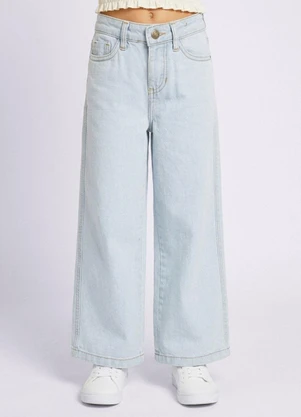 Torra - Calça Jeans Infantil Wide Leg com Bolsos Azul - TORRA