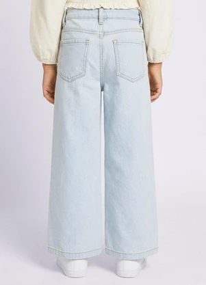 Torra - Calça Jeans Infantil Wide Leg com Bolsos Azul - TORRA