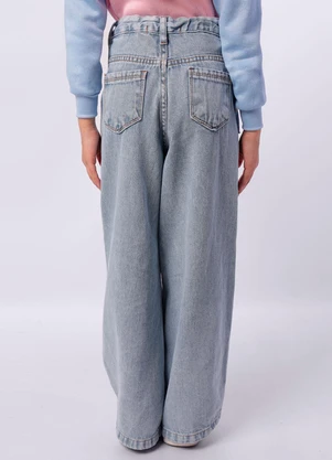 Torra - Calça Jeans Infantil Wide Leg Destroyed Azul - TORRA