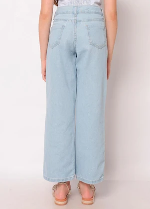 Torra - Calça Jeans Juvenil Wide Leg com Bolsos Azul - TORRA