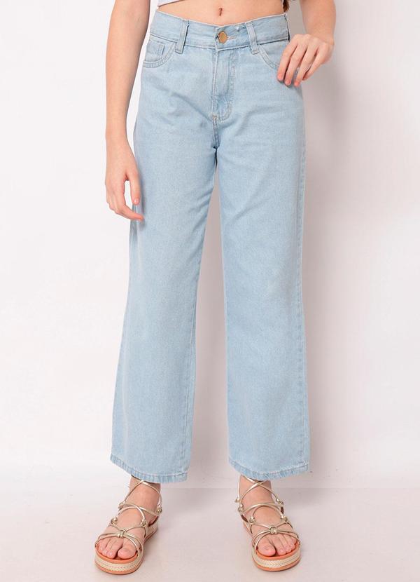 Torra - Calça Jeans Juvenil Wide Leg com Bolsos Azul