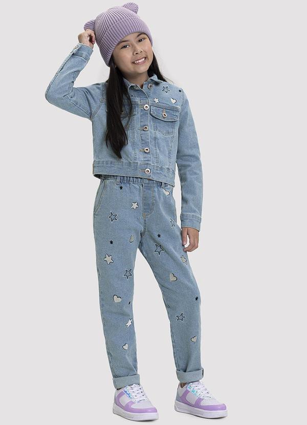 Alakazoo - Calça Jeans Mom Infantil Menina com Bordado Jeans 4