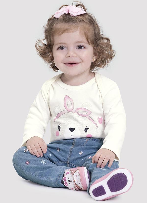 Alakazoo - Calça Jeans Mom Infantil Menina com Bordado Jeans 5