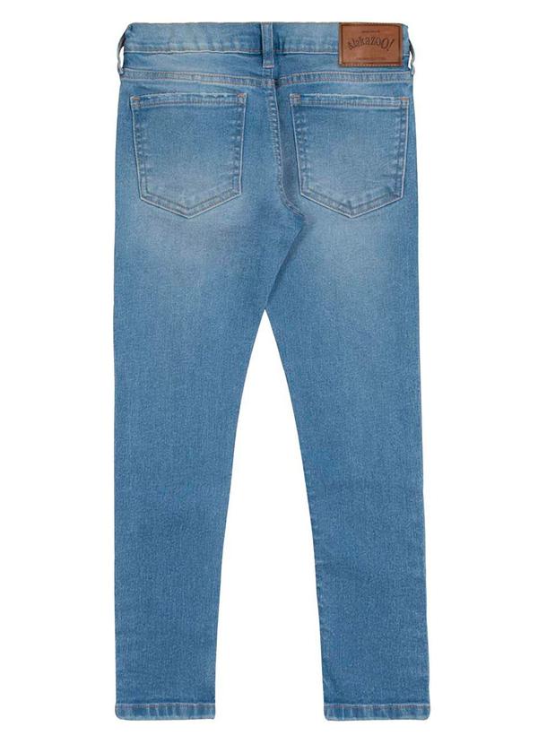 Alakazoo - Calça Jeans Skinny Bolsos e Puídos Leves Azul 4