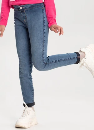 Alakazoo - Calça Jeans Skinny com Cintura Ajustável  Azul - ALAKAZOO