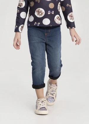 Alakazoo - Calça Jeans Skinny e Cintura Ajustável Azul - ALAKAZOO