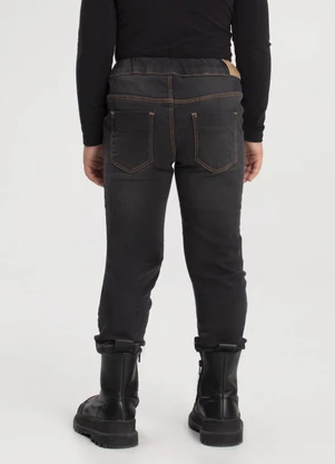 Alakazoo - Calça Jeans Skinny e Cintura Ajustável Preto - ALAKAZOO