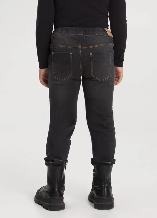 Alakazoo - Calça Jeans Skinny e Cintura Ajustável Preto 2