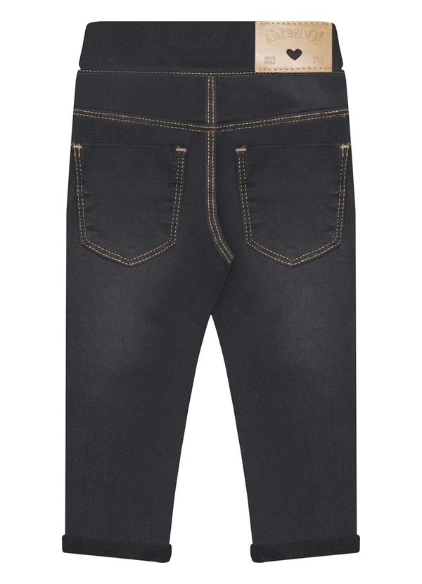 Alakazoo - Calça Jeans Skinny e Cintura Ajustável Preto 5