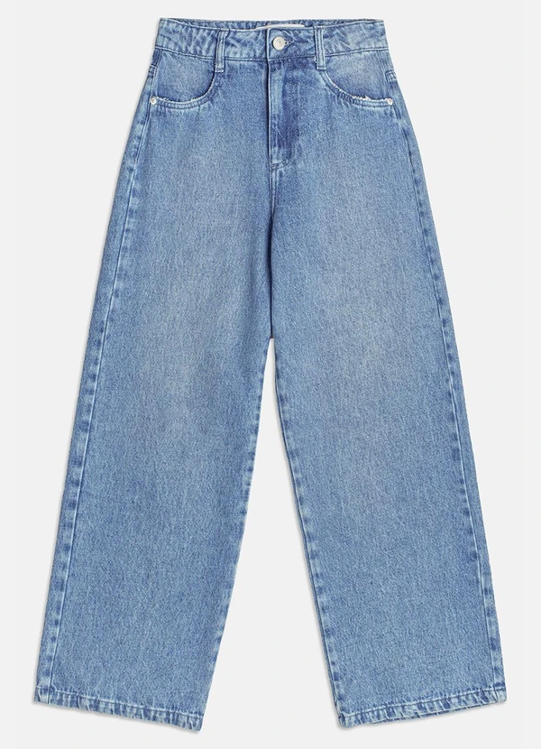 I Am - Calça Jeans Wide Leg Azul
