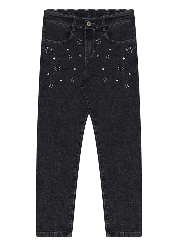 Alakazoo - Calça Mom Jeans com Bordados em Lurex Preto 6