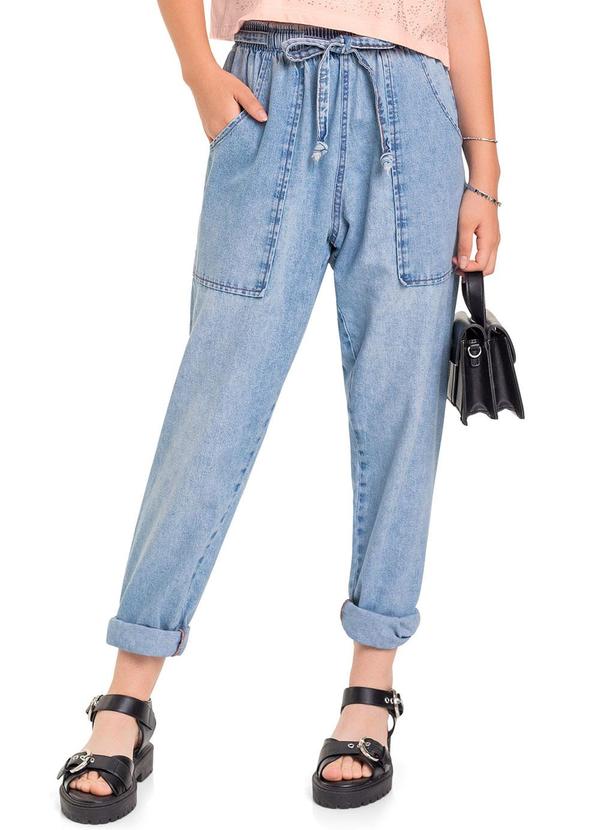 Gloss - Calça Mom Jeans Juvenil Azul