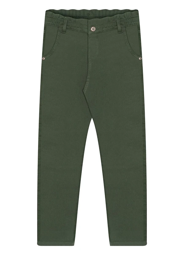 Alakazoo - Calça Mom Menina em Sarja com Elastano Verde 6