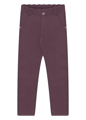 Alakazoo - Calça Mom Menina em Sarja com Elastano Vermelho - ALAKAZOO