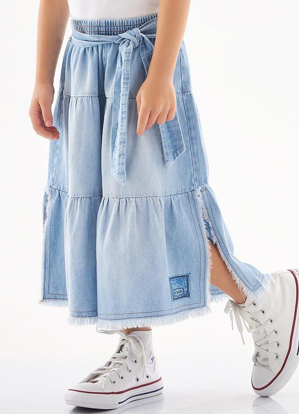 Calça Pantalona em Jeans Infantil Azul Up Baby