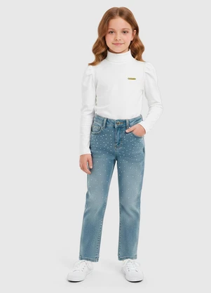 Carinhoso - Calça Reta Jeans Azul Claro - CARINHOSO