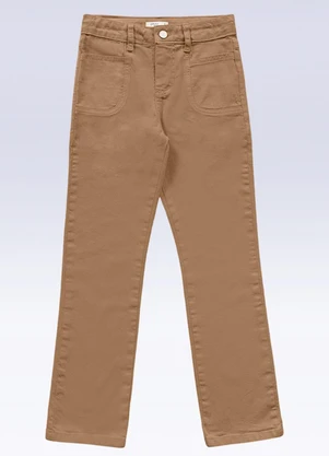 Fakini Kids - Calça Reta Sarja Marrom - FAKINI KIDS