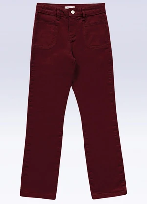 Fakini Kids - Calça Reta Sarja Vermelho - FAKINI KIDS