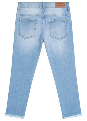 Carinhoso - Calça Skinny Jeans com Puídos Menina Azul - CARINHOSO