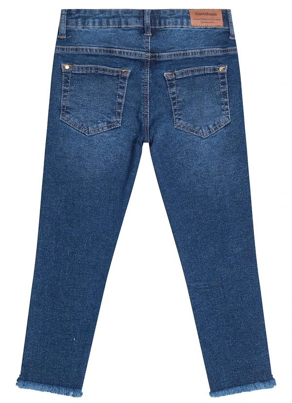 Carinhoso - Calça Skinny Jeans com Puídos Menina Azul 2