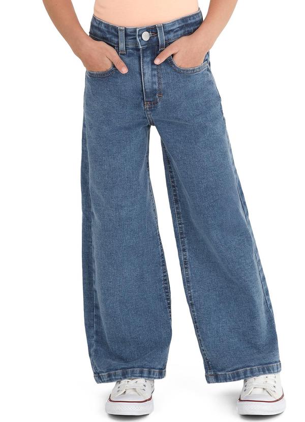 Malwee Kids - Calça Wide Leg Jeans Azul