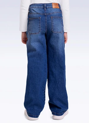Fakini Kids - Calça Wide Leg Jeans Azul - FAKINI KIDS