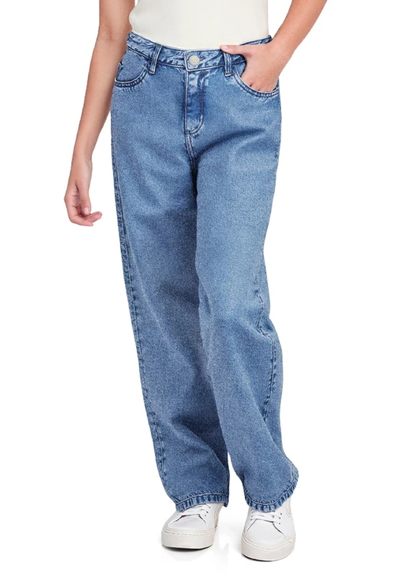 Fkn Play Denim - Calça Wide Leg Jeans Medio