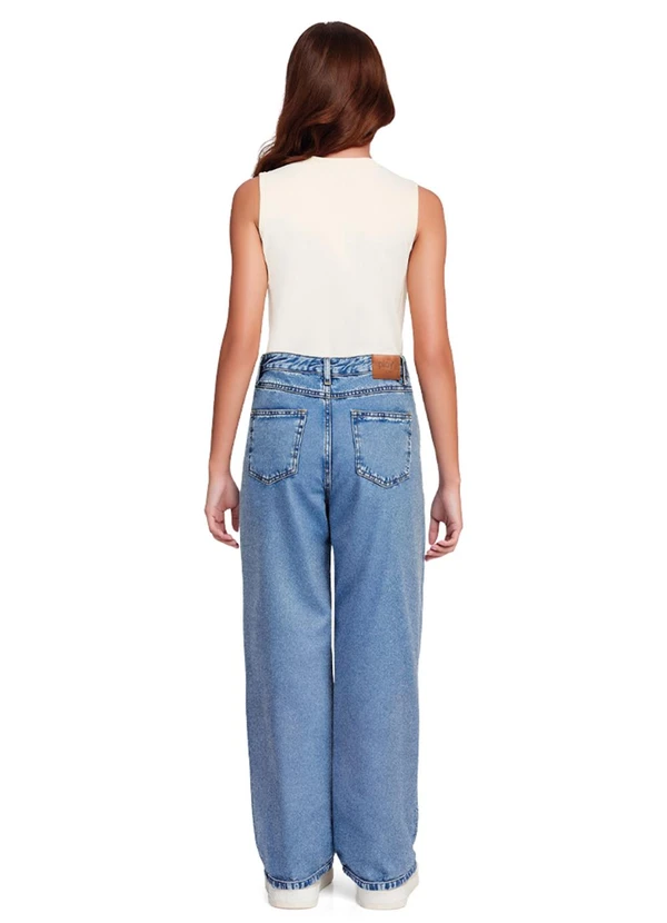 Fkn Play Denim - Calça Wide Leg Jeans Medio 2