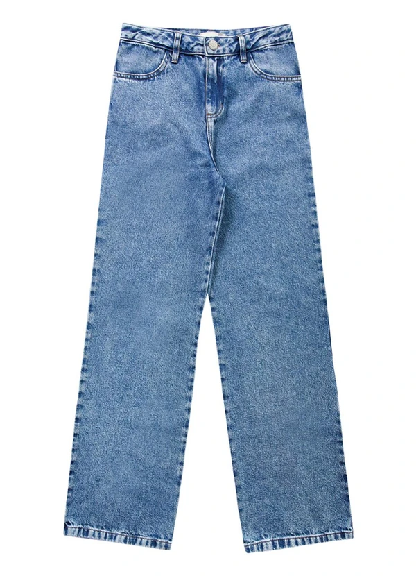 Fkn Play Denim - Calça Wide Leg Jeans Medio 4