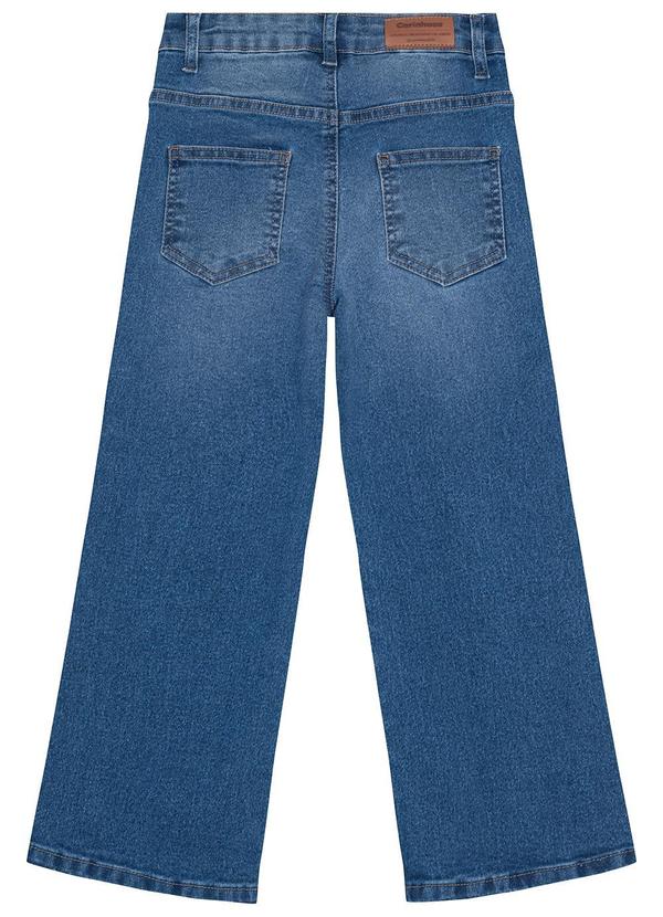Carinhoso - Calça Wide Leg Jeans Menina Azul 2