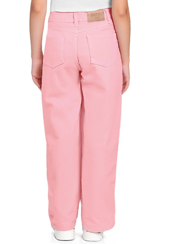 Fkn Play Denim - Calça Wide Leg Sarja Rosa 2