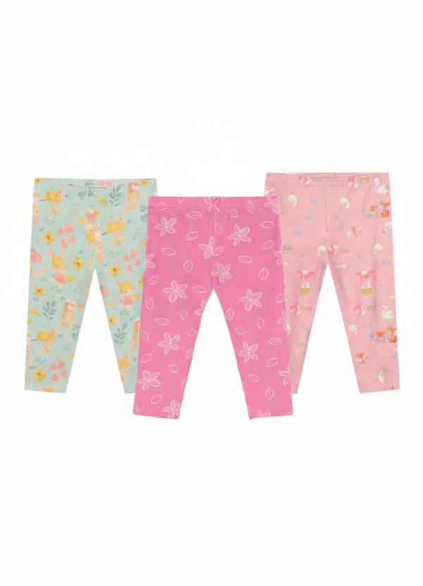 Brandili - Kit Bebê Menina com 3 Calças Sortidas 1