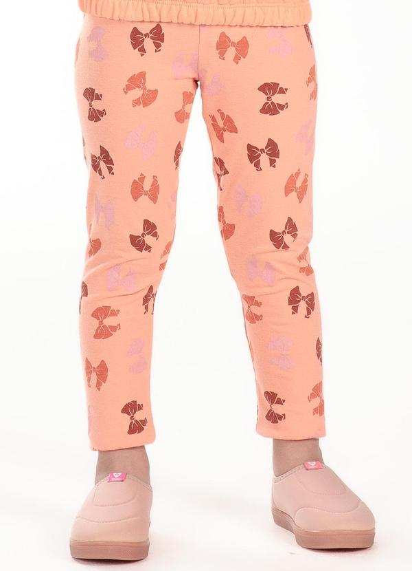 Cativa Kids - Calça Feminina Infantil Estampada Laranja 1