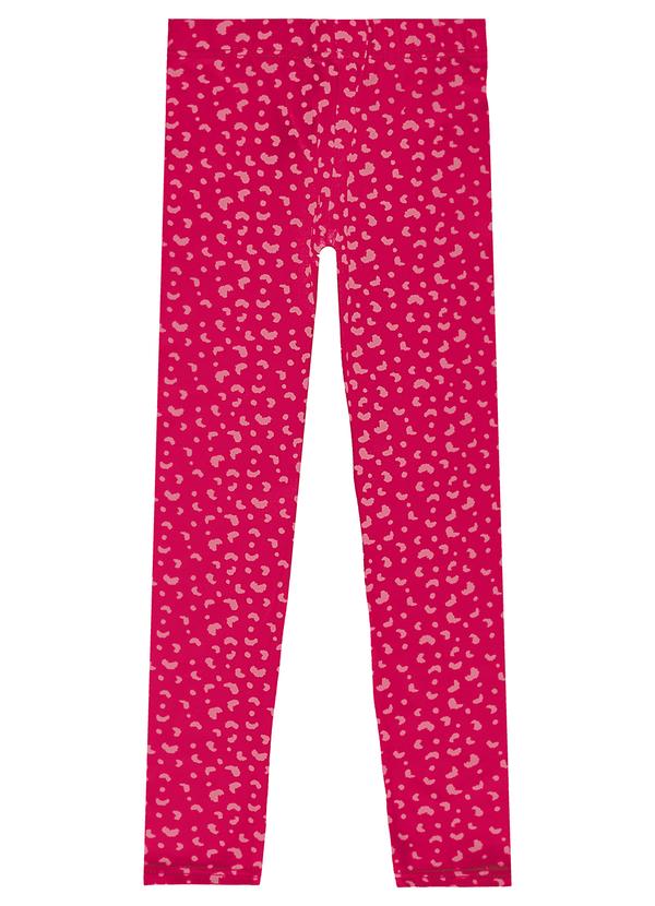 Malwee Kids - Calça Legging Animal Print Rosa Escuro