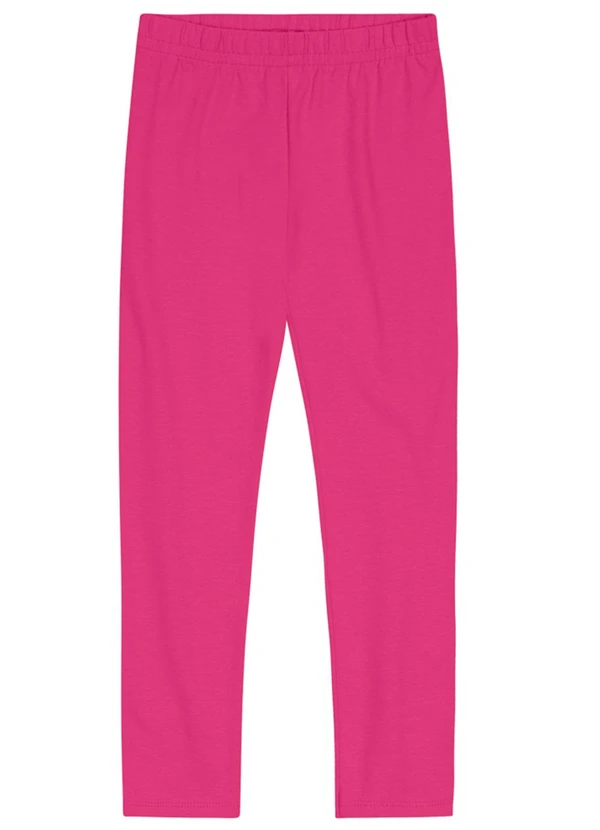 Brandili - Calça Legging Básica Menina em Cotton Rosa