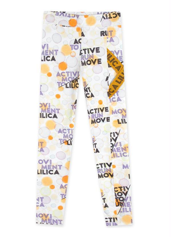Lilica Ripilica - Calça Legging Bolhas Infantil MeninaBranco