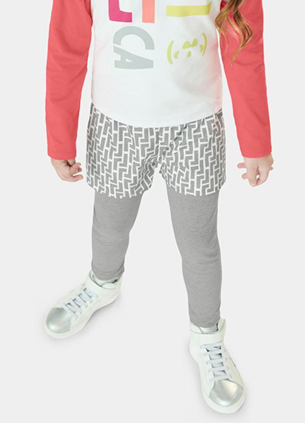 Lilica Ripilica - Calça Legging com Short Infantil MeninaCinza
