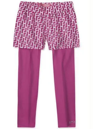 Lilica Ripilica - Calça Legging com Short Infantil MeninaRosa - LILICA RIPILICA