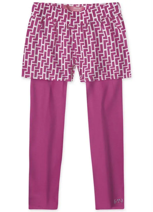 Lilica Ripilica - Calça Legging com Short Infantil MeninaRosa